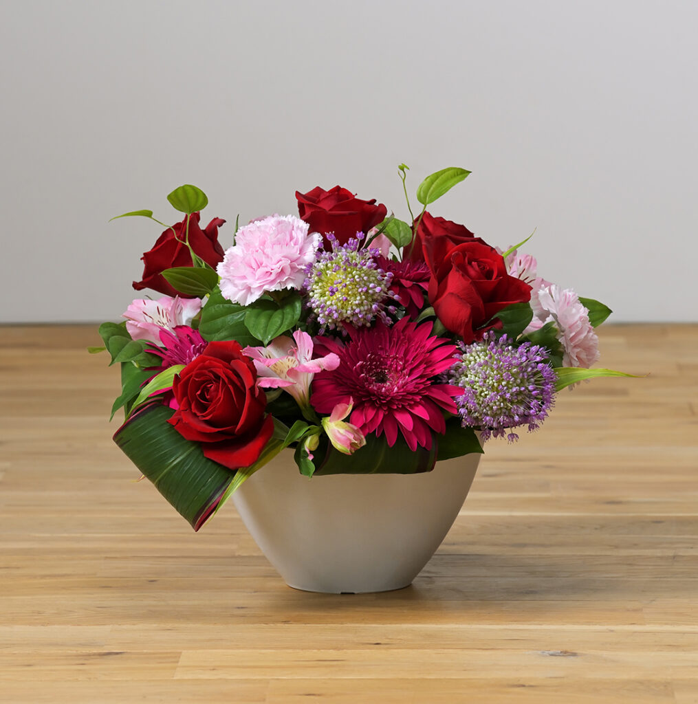 季節のアレンジメント・レッド｜フラワーアレンジメント｜ショップ